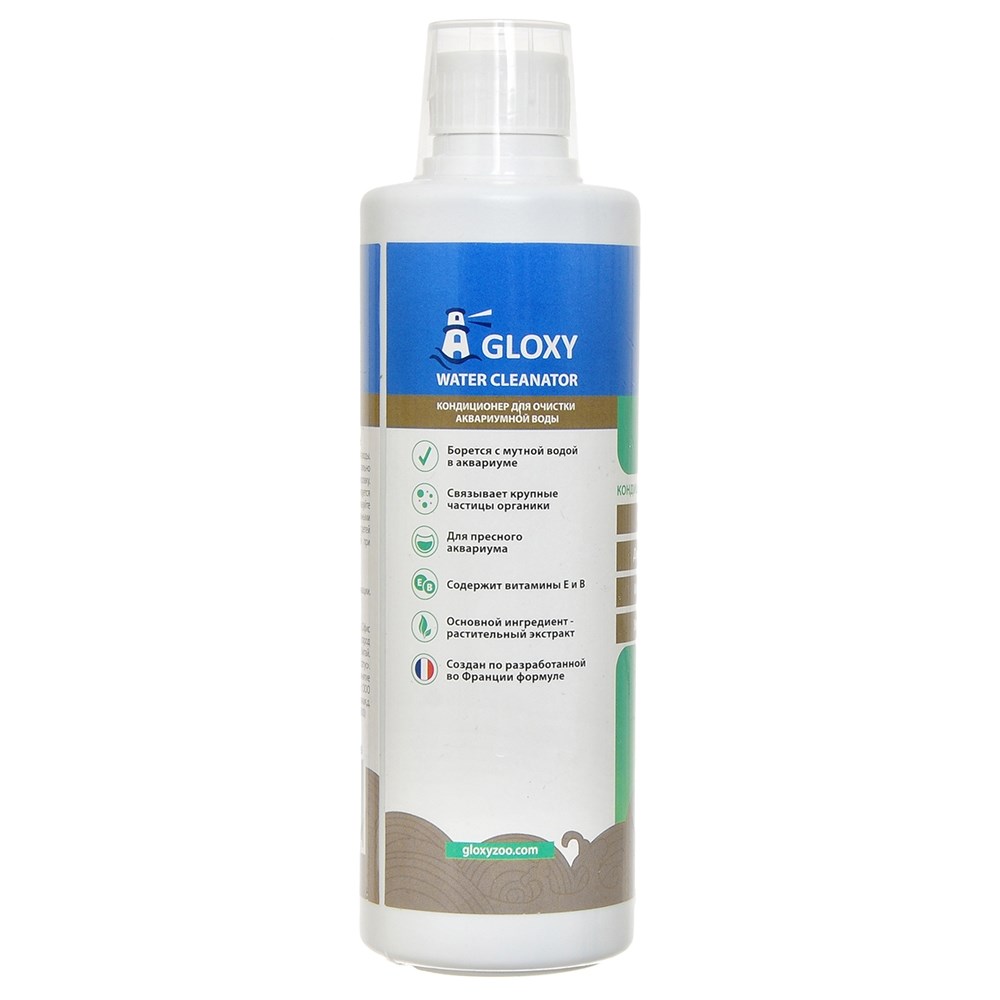 Gloxy Water Cleanator 500 мл на 5000 л - кондиционер для очистки воды в аквариуме от мути GL-088085 - фото 33096