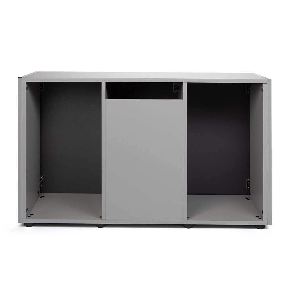 AQUAEL серая подставка для аквариума Glossy 120 - 120*40*73 прямая (ДСП), 3 дверцы (ДСП с накладками из акрила) 131433 - фото 33196