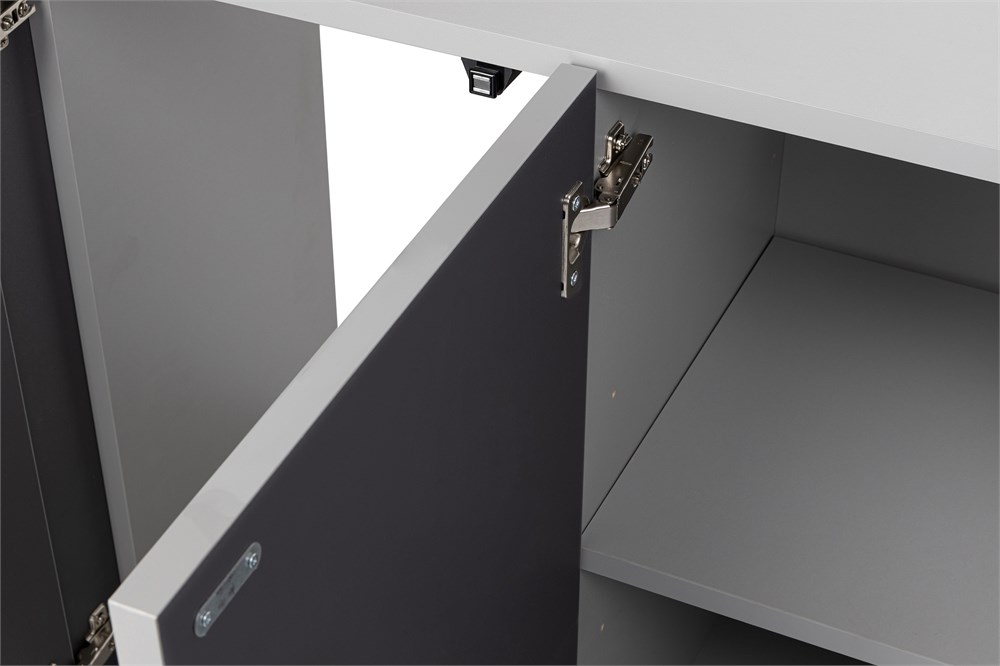 AQUAEL серая подставка для аквариума Glossy 120 - 120*40*73 прямая (ДСП), 3 дверцы (ДСП с накладками из акрила) 131433 - фото 33199