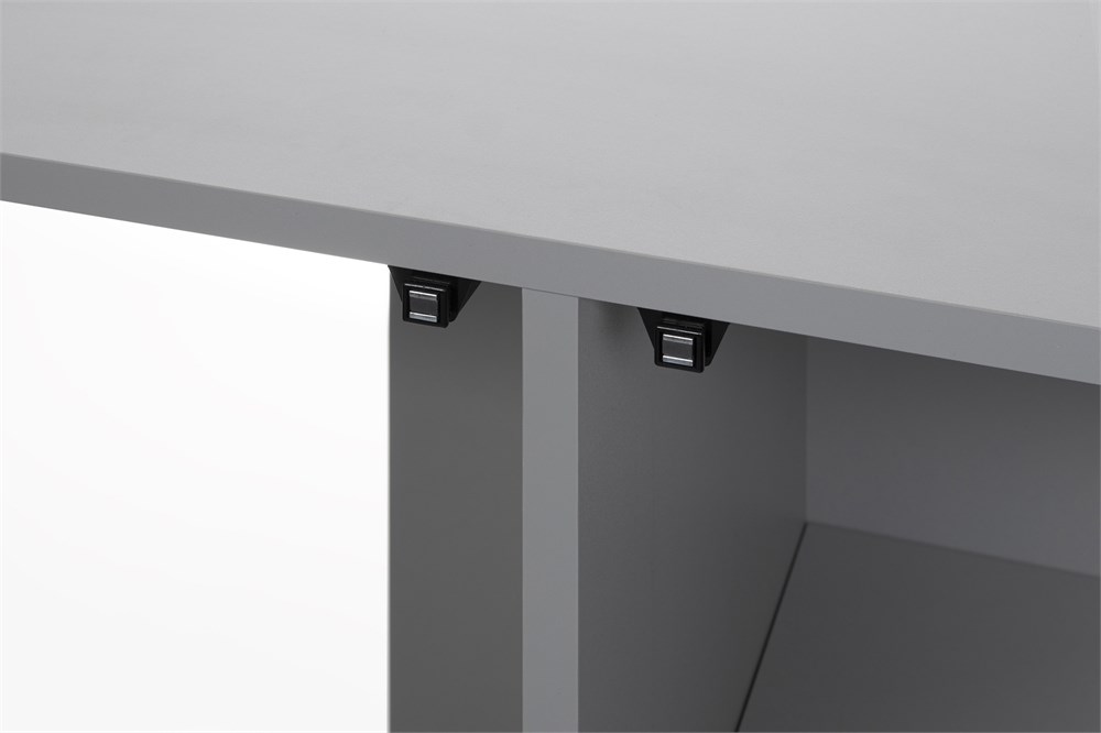 AQUAEL серая подставка для аквариума Glossy 120 - 120*40*73 прямая (ДСП), 3 дверцы (ДСП с накладками из акрила) 131433 - фото 33201