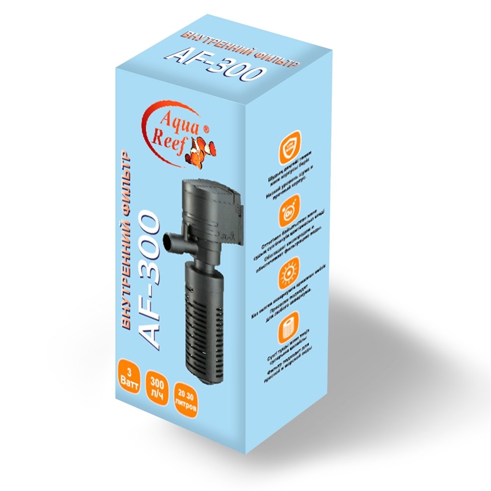 Aqua Reef AF - 300 - фильтр помпа для аквариума 3Вт, 300 л/ч (20-30л) 141567 - фото 33332