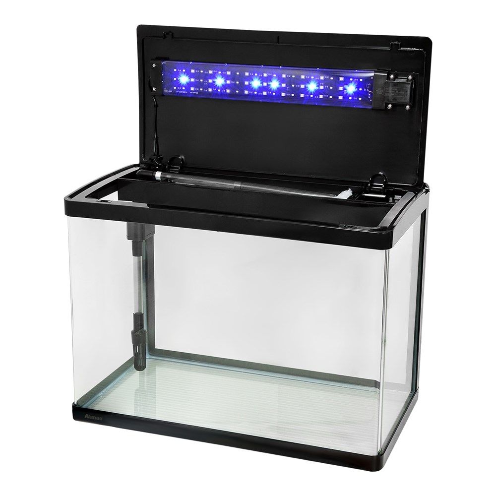 Аквариум Atman XR-600 черный, 89 литров, 60х33х45см,с LED светильником и фильтром ATM-XR-600B - фото 33596