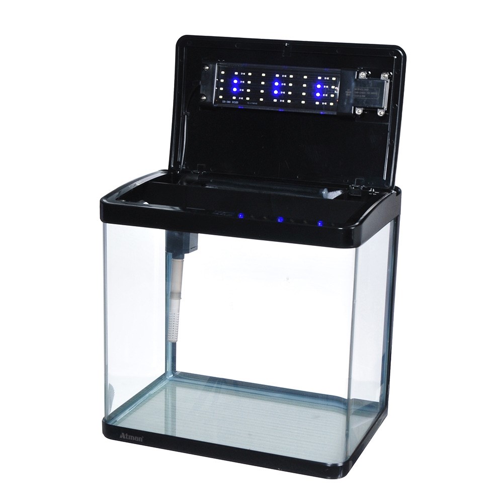 Аквариум Atman XR-380 черный, 35 литров, 38х25х37см, с LED светильником и фильтром ATM-XR-380B - фото 33624