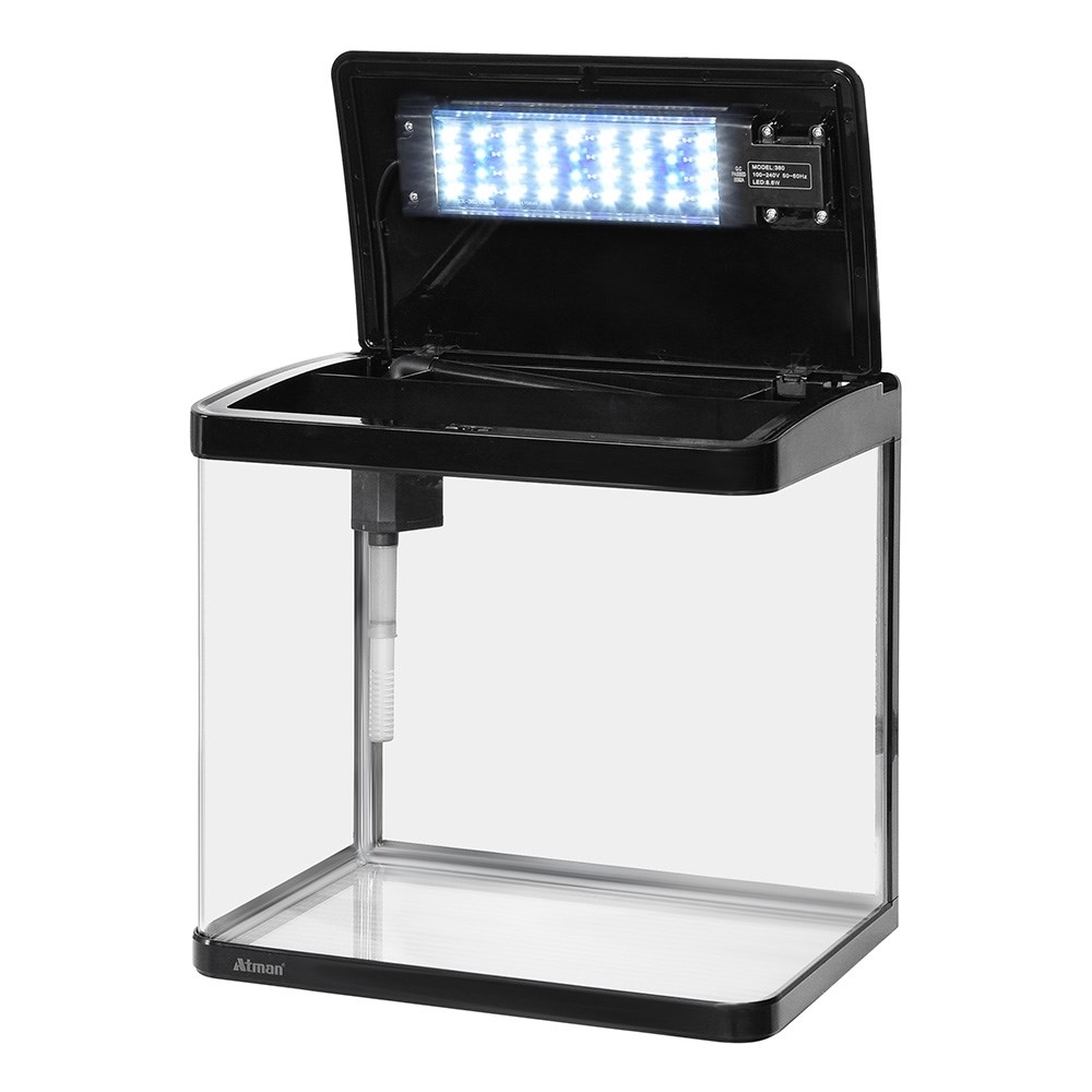 Аквариум Atman XR-380 черный, 35 литров, 38х25х37см, с LED светильником и фильтром ATM-XR-380B - фото 33625