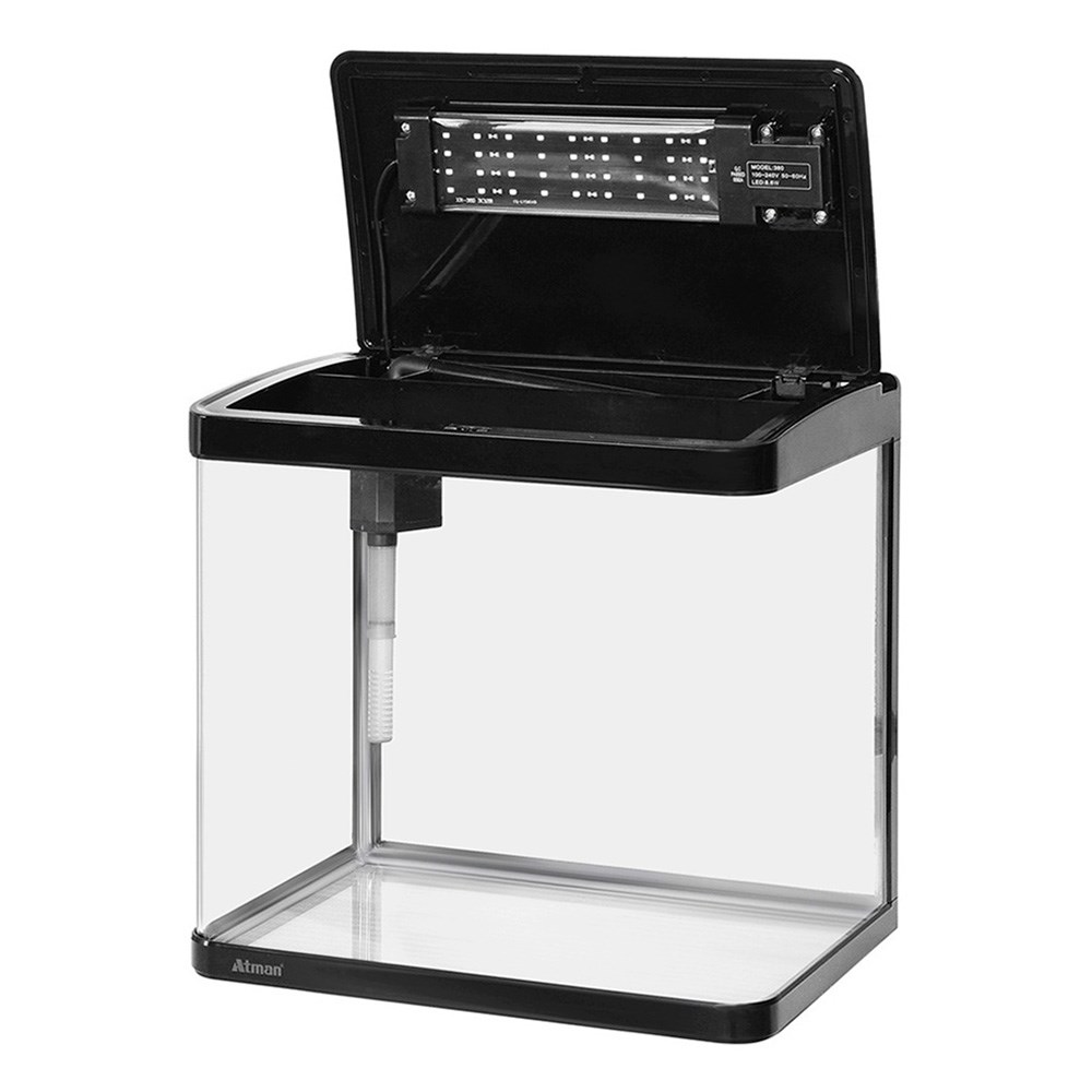 Аквариум Atman XR-380 черный, 35 литров, 38х25х37см, с LED светильником и фильтром ATM-XR-380B - фото 33626