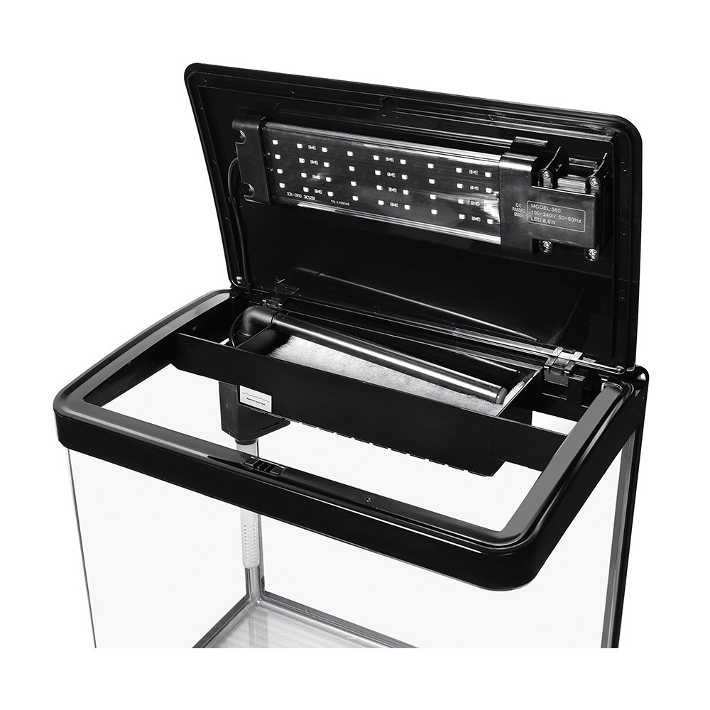 Аквариум Atman XR-380 черный, 35 литров, 38х25х37см, с LED светильником и фильтром ATM-XR-380B - фото 33627