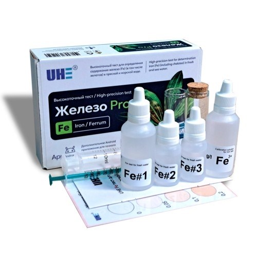 UHE Fe PRO test - тест для определения концентрации железа в воде в комплекте с калибровочным раствором UFP - фото 33691