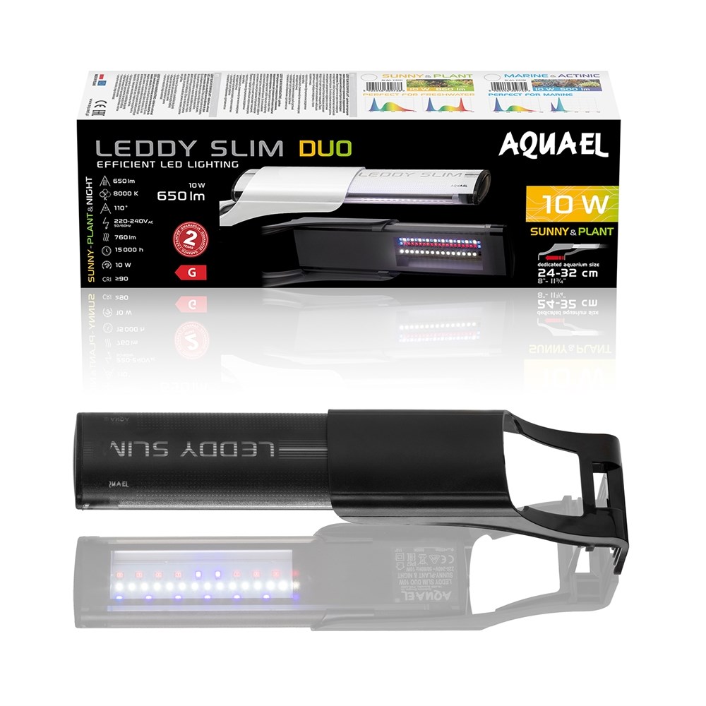 AQUAEL DUO LEDDY SLIM SUNNY/PLANT DAY&NIGHT 10 Вт - светильник для аквариума черный (24-50см) 124219 - фото 33797