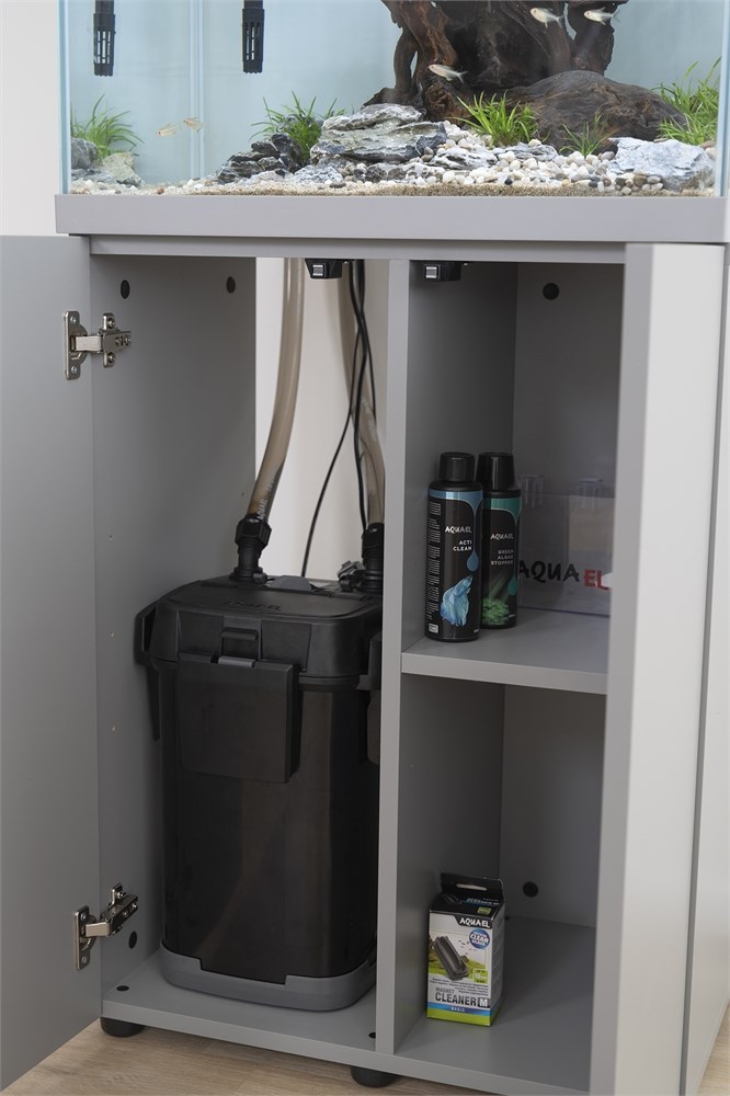 AQUAEL подставка под аквариум OPTI SET 130 л (серая) - 2 дверцы, 61x41x80 см AQ-132645 - фото 34029