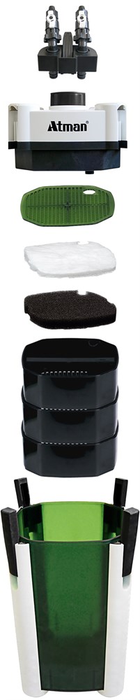 Atman AT-3338S - внешний фильтр для аквариума до 400 литров, 1500 л/ч, 18W ATM-AT-3338S - фото 35531