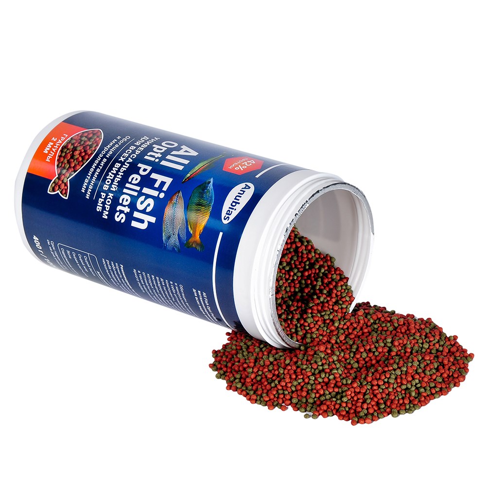 Anubias All Fish Opti Pellets 1000 мл, 400 г - корм для всех видов рыб, гранулы 2мм AN-087934 - фото 35561