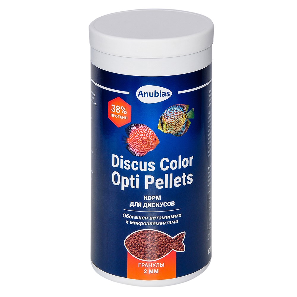 Anubias Discus Color Enhancing Opti Pellets гранулы 2мм, 1000мл (400г) - корм для улучшения окраски дискусов AN-088399 - фото 35595