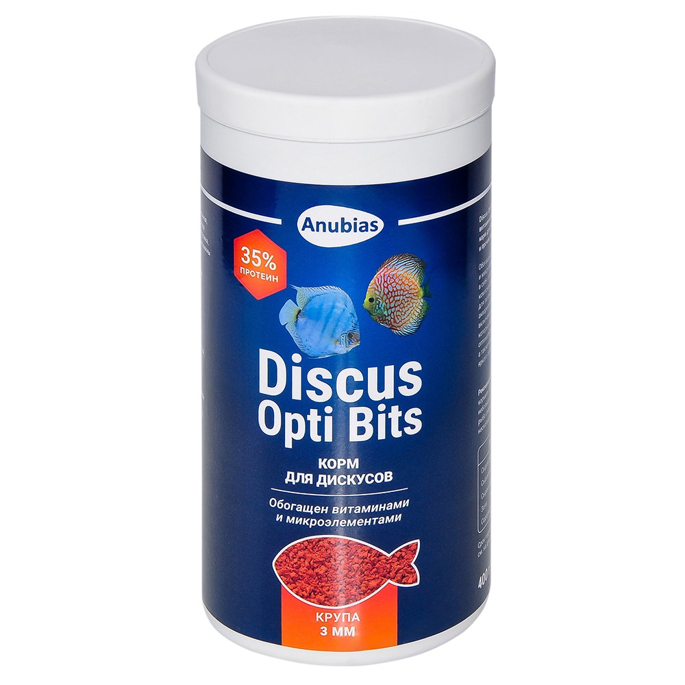 Anubias Discus Opti Bits крупа 3мм, 1000мл (400г) - корм для дискусов AN-087972 - фото 35606