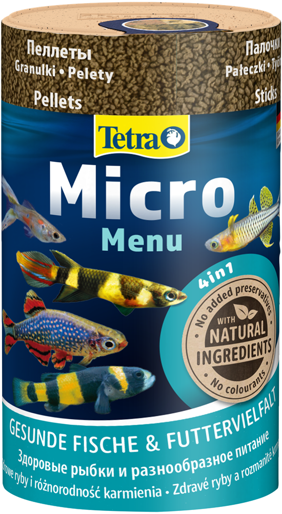 Tetra Micro Menu 100 мл - корм для рыб небольшого размера, разделенный по 4 разным ячейкам Tet-277618 - фото 35720