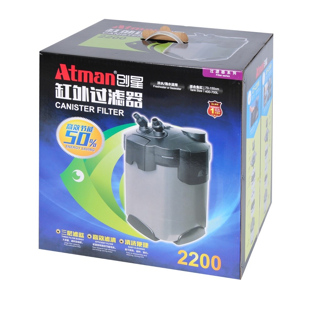 Atman CF-2200 - внешний фильтр для аквариумов до 700 литров, 2700 л/ч, 32 Вт ATM-CF-2200 - фото 35740