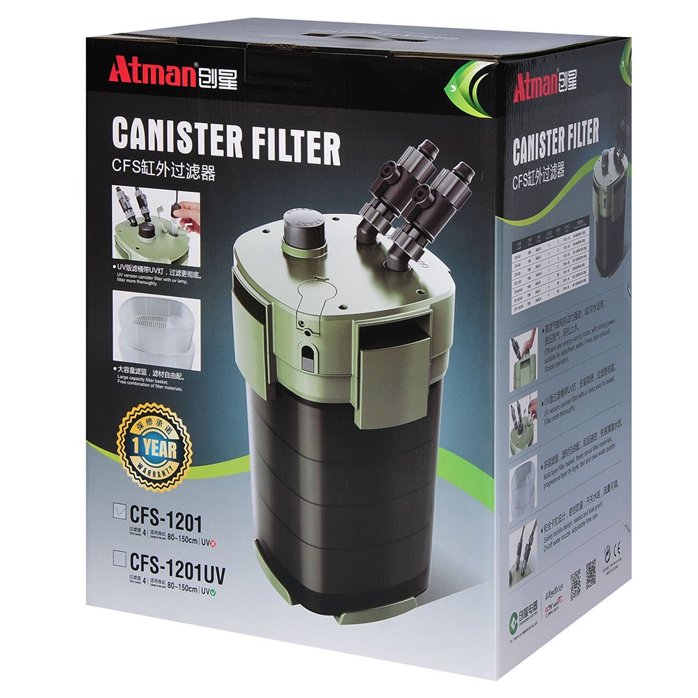 ATMAN CFS-1201 - внешний фильтр для аквариумов до 400 литров, 1400 л/ч, 18 Вт ATM-CFS-1201 - фото 35875