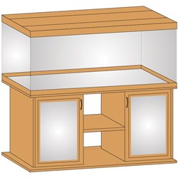 Aquaplus тумба прямая 120*40*70 дуб, ДСП с 2 тонированными стеклянными дверцами МДФ - фото 18290