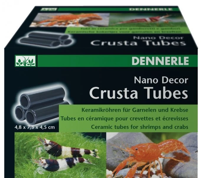 Dennerle Nano Decor Crusta Tubes - Декоративный элемент для нано-аквариумов - 3 маленькие керамические трубки для креветок и раков DEN5933