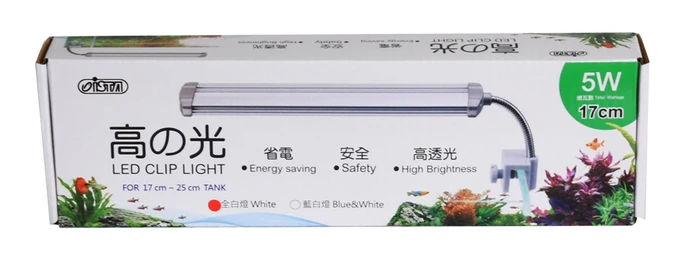 ISTA LED Светильник 5вт, 17см, белые светодиоды для маленького аквариума, с  регулируемым креплением на отбортовку EL-423