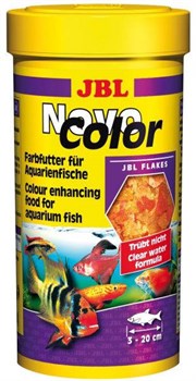 JBL NovoColor 250 мл. (40 г.) - Основной корм в форме хлопьев для  особенно яркой окраски рыб - фото 19954