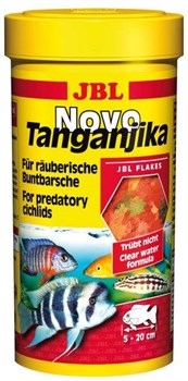 JBL NovoTanganjika 1 л. (172 г.) - Корм в форме хлопьев из рыбы и планктонных животных для хищных цихлид из озер Малави и Танганьика 282.3002100 - фото 20006