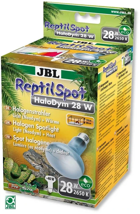 JBL ReptilSpot HaloDym 28W - Галогеновая неодимовая лампа для освещения и обогрева террариума, 28 ватт JBL6186600