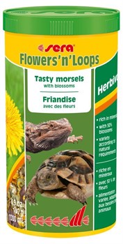 sera Flowers’n’Loops (цветы и колечки) 1000 мл - корм-деликатес для травоядных рептилий - фото 20899