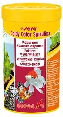 sera Goldy color spirulina 250 мл - корм для золотых рыбок со спирулиной S0882