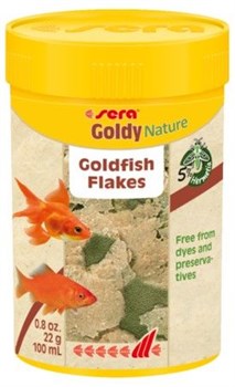 sera Goldy Nature 100 мл (22 г) - корм для рыб в хлопьях - фото 20923