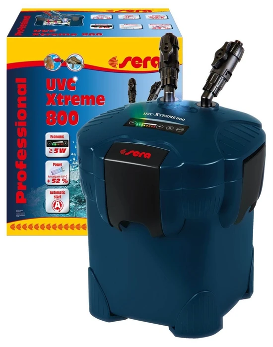 sera UVC -Xtreme 800 - внешний фильтр для аквариумов с УФ-стерилизацией и электронным управлением - для аквариумов от 100 до 800 л S32147