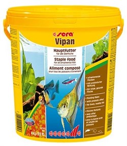 sera Vipan 20 л (ведро) - универсальный корм для аквариумных рыбок (крупные хлопья) - фото 21275