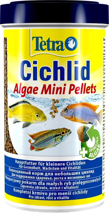 Tetra Cichlid Algae Mini 500 мл - корм с водорослями для мелких травоядных цихлид Tet-197480