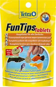 Tetra FunTips Tablets 20 таб. - корм-лакомство для всех видов рыб - фото 22137