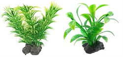 Tetra Plantastics XS Green - набор искусственных растений (2 вида по 3 шт.= 6 шт.), размер около 6 см - фото 22527