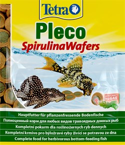 Tetra Pleco Spirulina Wafers 15 г (пакетик) - корм для крупных травоядных донных рыб Tet-281899 - фото 22536