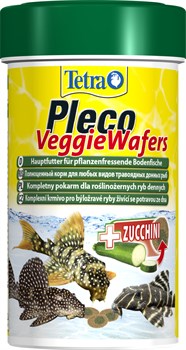 Tetra Pleco Veggie Wafers 100 мл - корм для травоядных донных рыб - фото 22545