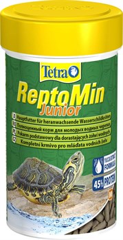 Tetra ReptoMin Junior 100 мл - основной корм для молодых водных черепашек в виде мини-палочек - фото 22693