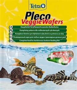 TetraPleco Veggie Wafers (пластинки) 15г - корм для растительноядных донных рыб - фото 23082