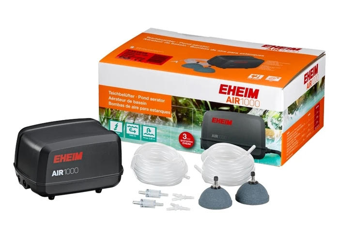 EHEIM AIR 1000 компрессор  (1000л.ч) (двухканальный, 2 шланга, 2 распылителя, 2 обрантых клапана и разветвители) EM-5321010