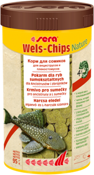 sera Wels chips Nature 250 мл - корм для лорикариевых сомов (присосок) - фото 24982