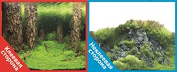 Фон двусторонний 60x30см с одной самоклеящейся стороной Затопленный лес (СК)/Камни с растениями - фото 25296