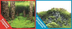 Фон двусторонний 100x50см с одной самоклеящейся стороной Затопленный лес (СК) /Камни с растениями - фото 25297