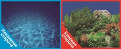 Фон двусторонний 100x50см с одной самоклеящейся стороной Синее море/Растительный пейзаж (СК) - фото 25318