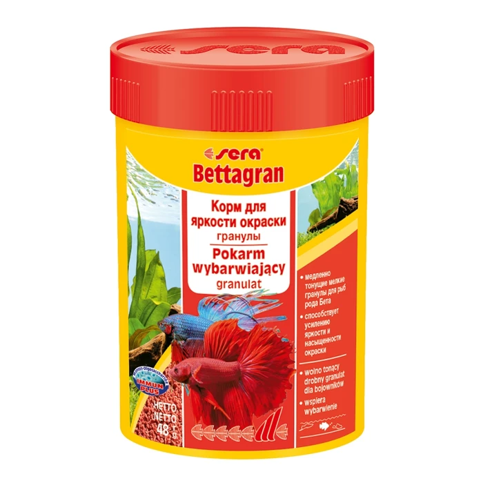 sera Bettagran 100 мл (44 г) - гранулированный корм для рыб-петушков S0105