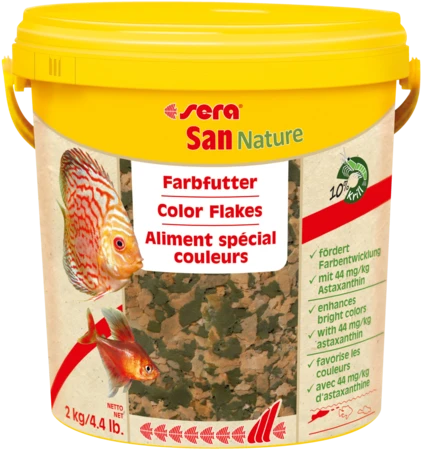 sera San Nature 10 л - специальный корм для улучшения окраски (хлопья) S32288