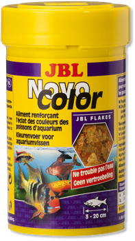 JBL NovoColor 100 мл. (16 г.) - Основной корм в форме хлопьев для  особенно яркой окраски рыб - фото 26644