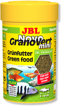 JBL NovoGranoVert mini Refill 100 мл. (35 г.) - Корм в зеленых мини-гранулах для маленьких аквариумных рыб - фото 26668