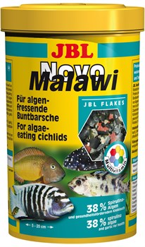 JBL NovoMalawi 1 л. (160 г.) - Корм в форме хлопьев для растительноядных цихлид из озер Малави и Танганьика - фото 26675