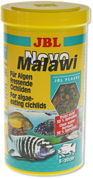 JBL NovoMalawi 250 мл. (38 г.) - Корм в форме хлопьев для растительноядных цихлид из озер Малави и Танганьика - фото 26676