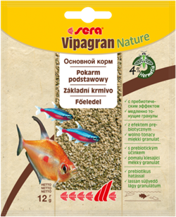 sera Vipagran Nature 12г - универсальный корм для всех видов рыб (гранулы) - фото 26694